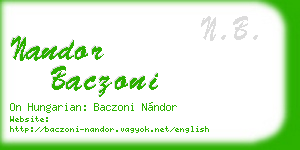 nandor baczoni business card